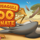 Two dead seagulls lay on the ground in a cartoon desert.